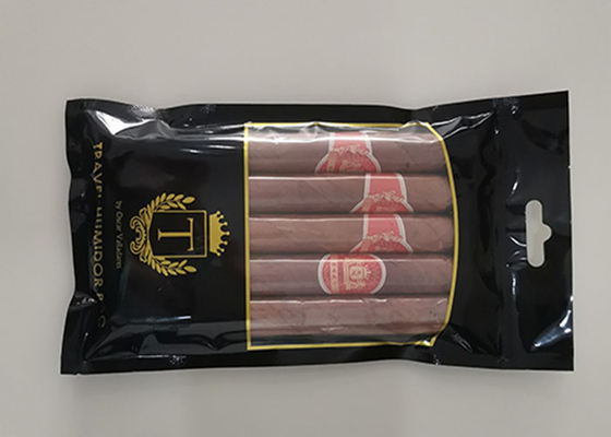 Plastic Three Side Seal Ziplock Cigar Humidifier Bags Custom Printing