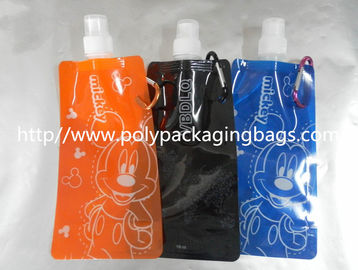 Orange / biru Plastik Air Bags Stand Up Pouch Dengan Spout Kemasan