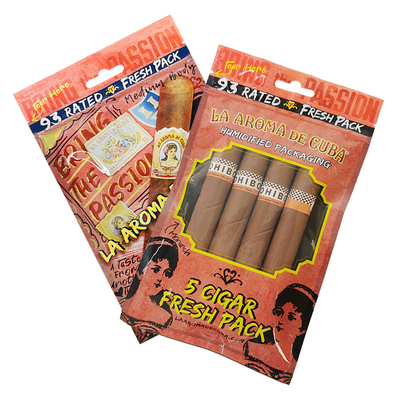 Tas Humidor Cerutu Perjalanan Cetak Kustom 4-6 Cerutu Kantong Plastik Lembab dengan Tas Kemasan Cerutu