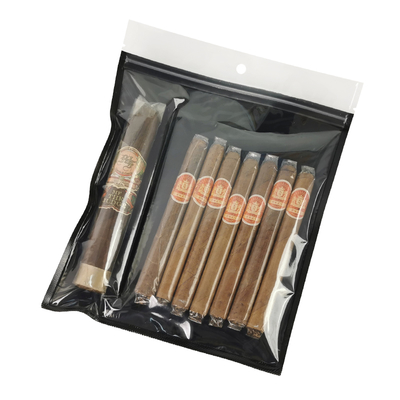 Tas Plastik Humidor yang tahan kelembaban dengan ritsleting Freshness Preserving Humidity Cigar Storage dengan slot terpisah