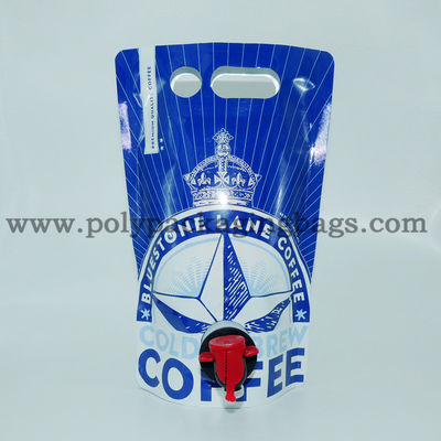 10L Stand Up Spout Pouch Kosong Dengan Butterfly Valve / Keran Untuk Jus Anggur Kopi Dingin
