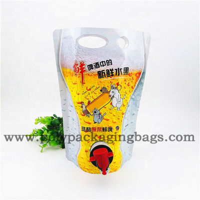 1L Stand Up Liquid Spout Bags Dengan Butterfly Valves / Spigot Untuk Jus Anggur