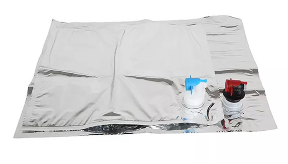 Tas BIB Aluminium Foil Disesuaikan Dalam Kotak Dengan Keran Transparan Untuk Jus