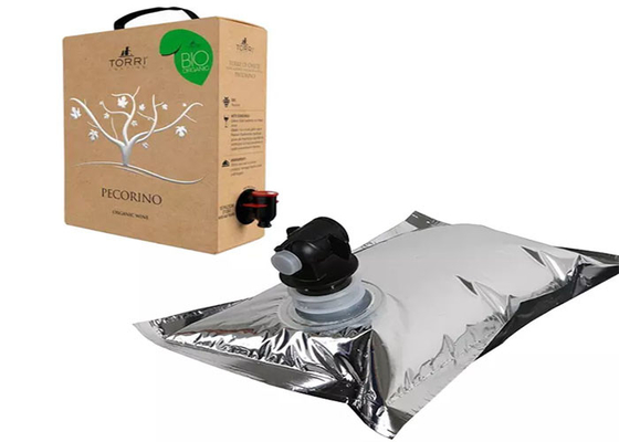 Air Cair Jus Buah Aseptik Tas Keran Plastik Dalam Kotak Anggur Merah 5L Dengan Katup / Keran