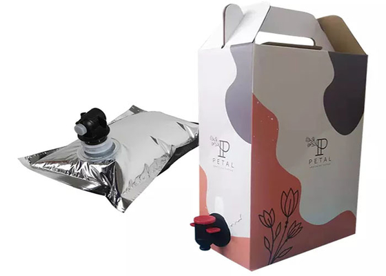 Air Cair Jus Buah Aseptik Tas Keran Plastik Dalam Kotak Anggur Merah 5L Dengan Katup / Keran