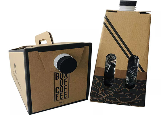 Tas BIB Kopi Sekali Pakai 2L / 3L / 5L Dalam Kotak Dispenser Dengan Katup / Keran 200 220 Mikron