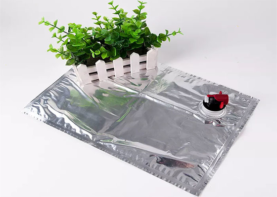 Tas Aluminium Foil Detergen Anggur Merah / Minyak / Air / Jus Dengan Katup Keran / Keran