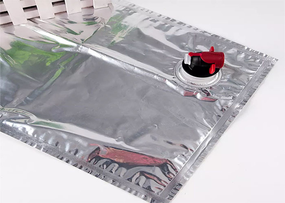 Tas Aluminium Foil Detergen Anggur Merah / Minyak / Air / Jus Dengan Katup Keran / Keran
