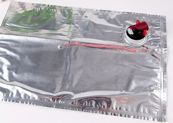 Tas Aluminium Foil Detergen Anggur Merah / Minyak / Air / Jus Dengan Katup Keran / Keran