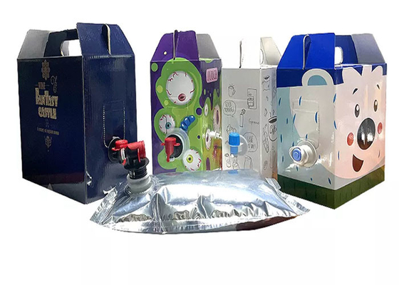 Tas Aseptik Aluminium 22L 25L 50L Transparan Dalam Kotak Dengan Keran Untuk Minuman Cair