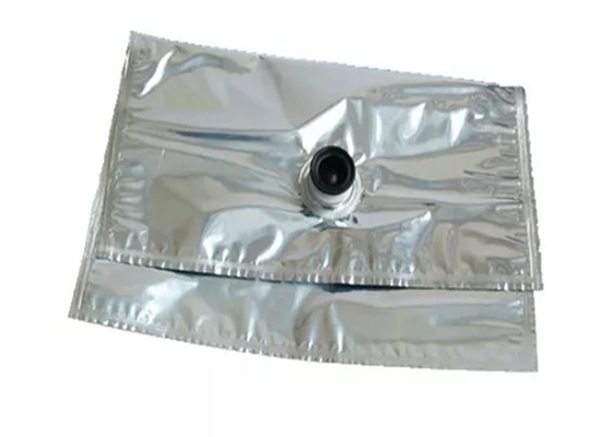 Reusable Silver Red Wine Quad Seal Bag Aluminium Foil Minuman Plastik Tas BIB Cair Dengan Keran