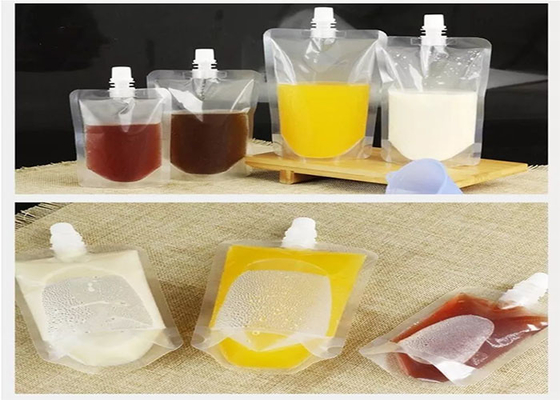Food Grade Stand Up Plastic Drink Liquid Spout Pouch Untuk Minuman Jus Susu Anggur