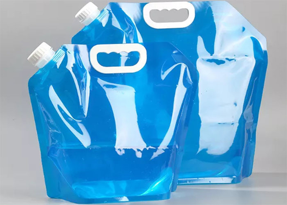 Foldable 5L 10L Plastic Bucket Camping Stand Up Water Pouch Kapasitas Besar