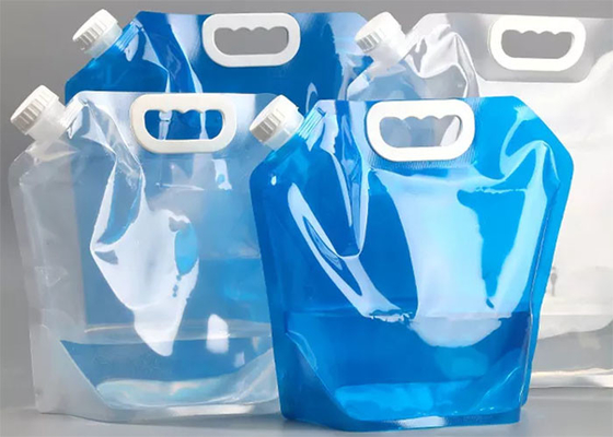 Foldable 5L 10L Plastic Bucket Camping Stand Up Water Pouch Kapasitas Besar