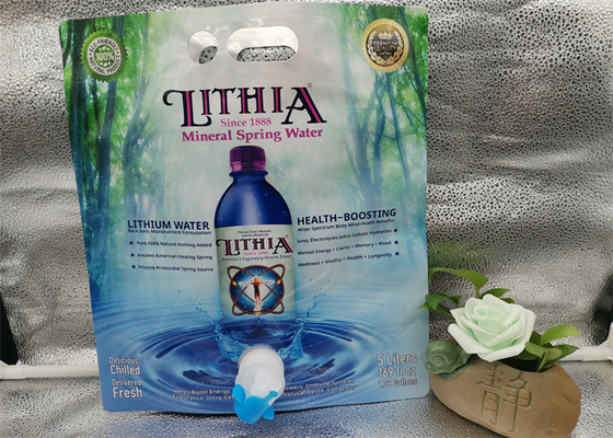 Aseptic 1L 1.5L 3L 5L Stand Up Pouch Dengan Vitop Tap Lipat Ganda BIB Wine With Spigot