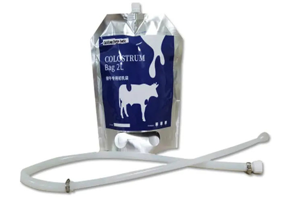 4L Aluminium Foil / Silicone Calf Colostrum Bags Dengan Spout Tube