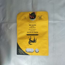 Stand Up Pouch 3 Liter Cetak Kuning Dengan Cerat / Keran Untuk Jus / Minyak / Anggur