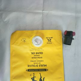 Stand Up Pouch 3 Liter Cetak Kuning Dengan Cerat / Keran Untuk Jus / Minyak / Anggur