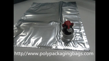 Tas Kemasan Plastik Fleksibel Dapat Digunakan Kembali Dalam Kotak Dengan Cerat, Tas BIB Perak Untuk Jus Anggur