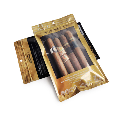 Kantong Humidor Cigar yang bisa ditutup kembali dengan sistem pelembab dan kotak tampilan untuk 90 hari kesegaran
