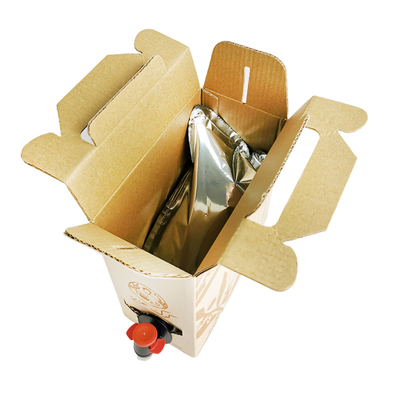 Kemasan kotak kantong bib aluminium 1L, dengan keran dispenser, cocok untuk kantong kemasan jus cair, anggur, kopi dan minyak zaitun, dengan keran bib