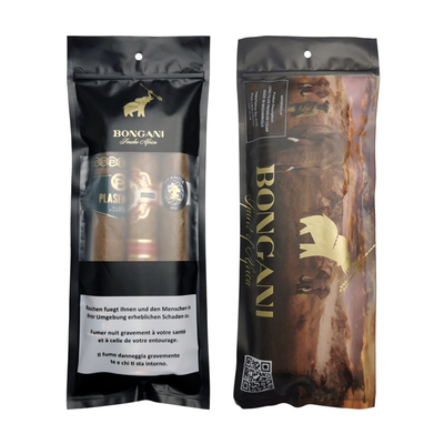Kantong Mylar Plastik Logo Kustom Kantong Kontrol Kelembaban Cerutu Dengan Zip Lock Kantong Humidor Kantong Kemasan Humidor Cerutu
