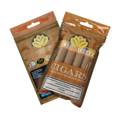 Koper Perjalanan Cerutu Kulit Mewah Kustom dengan Humidifier Kantong Humidor Portabel Bergaris Cedar Kontrol Kelembaban Kantong Ziplock