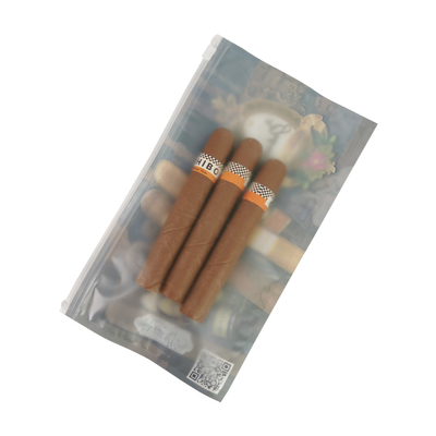 Pencetakan Logo Kustom Bungkus Cerutu Slider Zip Lock Pipa Tembakau Kantong Plastik Paket Kotak Humidor Cerutu Kantong Kemasan Ritsleting