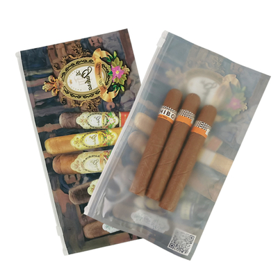 Pencetakan Logo Kustom Bungkus Cerutu Slider Zip Lock Pipa Tembakau Kantong Plastik Paket Kotak Humidor Cerutu Kantong Kemasan Ritsleting