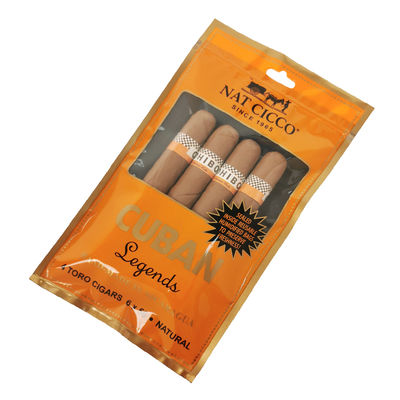 Tas Humidor Cerutu Perjalanan Cetak Kustom 4-6 Cerutu Kantong Plastik Lembab dengan Tas Kemasan Cerutu