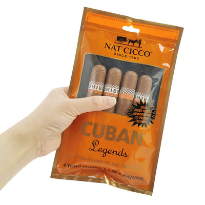 Tas Humidor Cerutu Perjalanan Cetak Kustom 4-6 Cerutu Kantong Plastik Lembab dengan Tas Kemasan Cerutu