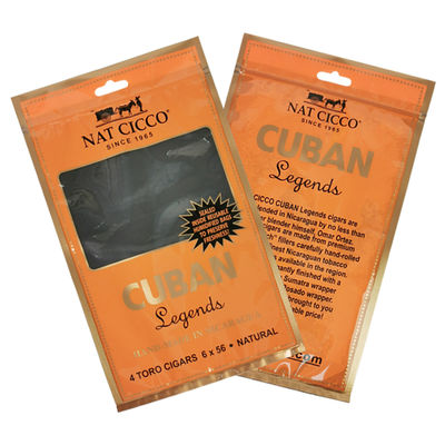 Tas Humidor Cerutu Perjalanan Cetak Kustom 4-6 Cerutu Kantong Plastik Lembab dengan Tas Kemasan Cerutu