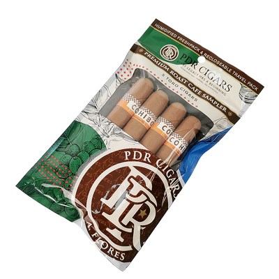 Custom Resalable Foil Ziplock Three Side Seal Natural Leaf Cigar Wrap Moisturizing Plastic Packaging Bag dengan jendela yang jelas