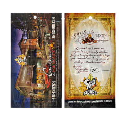 Cigars Tas Humidified Clear Foil Ziplock Cigar Tembakau Tas Kelembaban Heat Seal Plastik Cigar Humidor Kantong Kemasan