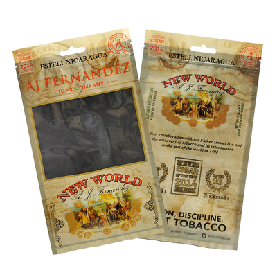 Custom Printed Zip Lock Cigar Humidor Bags Cigar Humidified Packaging Bags With Moisturizing System untuk Aksesoris Cigar