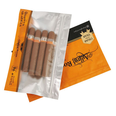Rotogravure Printing Side Sealing Bag PET/PE Plastic Bags Tobacco Bag Cigar Bag dengan Zipper