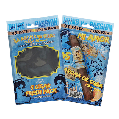 Custom Logo Ziplock Mylar Foil Cigar Packaging Bag Clear Plastic Side Gusset untuk produk rumah tangga dan cerutu