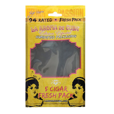 Kantong Kemasan Cerutu Ziplock Cetak Kustom Kantong Plastik Pelembab Cerutu Dengan Lapisan Hidrasi ﻿