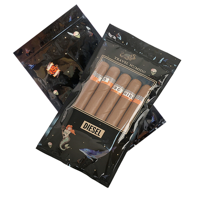 Koper Perjalanan Cerutu Kulit Mewah Kustom dengan Humidifier Kantong Humidor Portabel Bergaris Cedar Kontrol Kelembaban Kantong Ziplock
