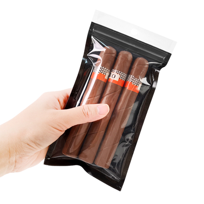 Tas Cigar Zip Lock Portable Dengan Window Transparan Sistem Humidified Cigar Bag Humidified dan Kantong Kemasan Cigar