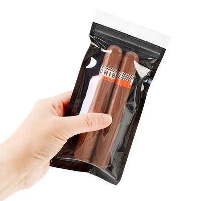 Tas Cigar Zip Lock Portable Dengan Window Transparan Sistem Humidified Cigar Bag Humidified dan Kantong Kemasan Cigar
