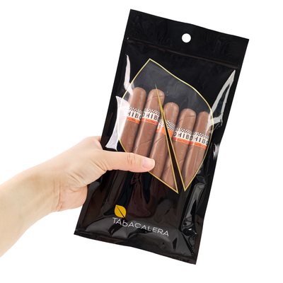 Custom PE PET Plastik Kemasan Kelembaban-Buktinya digunakan kembali Zip Lock Mylar Bag Standing Desain untuk Tembakau Cigars Hot Stamping