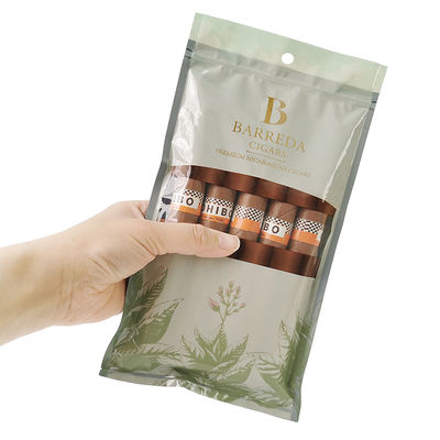 Percetakan Gravure Khusus Kantong Rokok Kelembaban Ziplock Kelembaban Kantong Rokok 5 Rokok Paket Sederhana dengan Pembungkusan Plastik Jendela Jelas