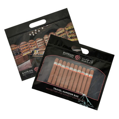 Personaliasi Pencetakan Kelembaban Tas Sigar Zipper Sigar Humidor Kemasan Perjalanan Kelembaban Humidifier Bag