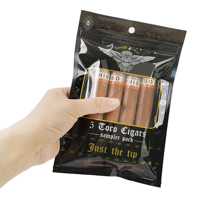 Customized Printed Logo Moisture-Proof 3-Sided Sealed Cigar Humidor Bag untuk Perjalanan dan Kelembaban/Humidifier Packaging