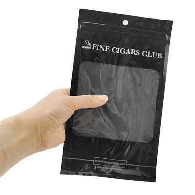 Tas Kemasan Plastik yang dikembangkan sendiri - Tas Cigar / Tas Cigar Kelembaban dengan Zipper dan jendela