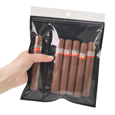 Tas Plastik Humidor yang tahan kelembaban dengan ritsleting Freshness Preserving Humidity Cigar Storage dengan slot terpisah