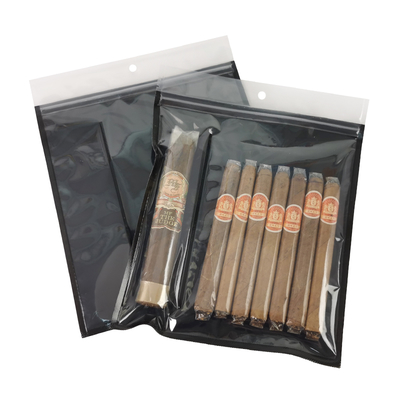 Tas Plastik Humidor yang tahan kelembaban dengan ritsleting Freshness Preserving Humidity Cigar Storage dengan slot terpisah