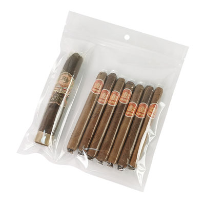 Tas Plastik Humidor yang tahan kelembaban dengan ritsleting Freshness Preserving Humidity Cigar Storage dengan slot terpisah