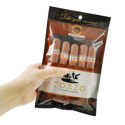 Tas Plastik Humidor yang tahan kelembaban dengan ritsleting Freshness Preserving Humidity Cigar Storage dengan slot terpisah